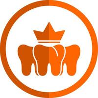 dental coroa glifo laranja círculo ícone vetor