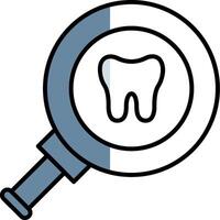 dental checar preenchidas metade cortar ícone vetor