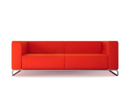 Sofá vermelho isolado