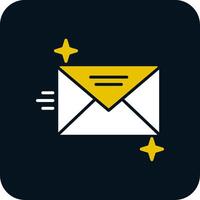 ícone de duas cores de glifo de e-mail vetor