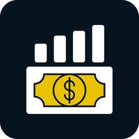 ícone de duas cores de glifo de crescimento de dinheiro vetor