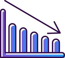 gráfico gradiente preenchidas ícone vetor