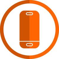 Smartphone glifo laranja círculo ícone vetor