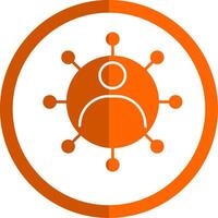 avatar glifo laranja círculo ícone vetor