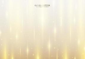 Efeito de luzes cintilantes de glitter dourado em estilo luxuoso de fundo dourado vetor