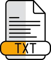 TXT preenchidas metade cortar ícone vetor