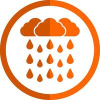 pesado chuva glifo laranja círculo ícone vetor