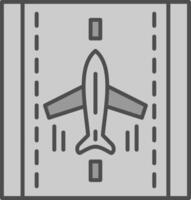 aterrissagem avião linha dois cor ícone vetor