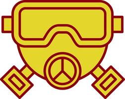 ícone de duas cores de linha de máscara de gás vetor