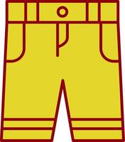 ícone de duas cores de linha de shorts vetor