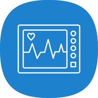 ecg máquina linha curva ícone vetor