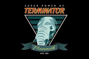 super poder do design retro do terminator vetor