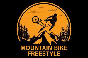 mountain bike freestyle design vintage retro vetor