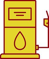 ícone de duas cores da linha do posto de gasolina vetor
