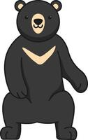 desenho animado Preto Urso ilustração vetor