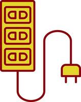 ícone de duas cores de linha de cabo de extensão vetor