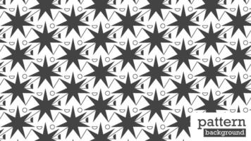 isto é uma geométrico, abstrato estrelas desatado padronizar dentro Preto em uma branco fundo. ilustração. monocromático e moderno estilo. vetor
