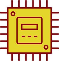 ícone de duas cores da linha do processador vetor