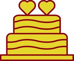 ícone de duas cores de linha de bolo de casamento vetor