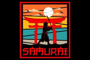 samurai design vintage retro vetor