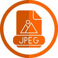 JPEG glifo laranja círculo ícone vetor