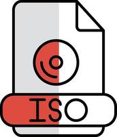 iso preenchidas metade cortar ícone vetor