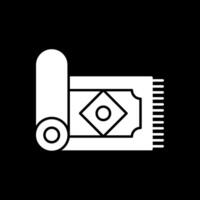ícone invertido de glifo de tapete vetor