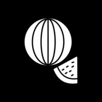 ícone invertido de glifo de melancia vetor