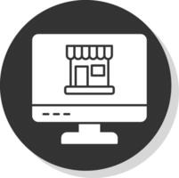 conectados compras glifo cinzento círculo ícone vetor