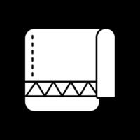 ícone invertido de glifo de toalha vetor