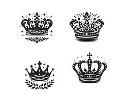 coroa silhueta ícone gráfico logotipo Projeto vetor