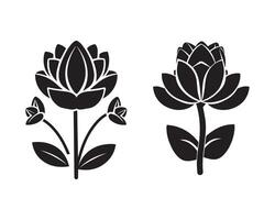 rosa flor silhueta ícone gráfico logotipo Projeto vetor