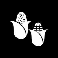 ícone invertido de glifo de milho vetor