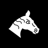ícone invertido de glifo de cavalo vetor
