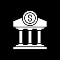 ícone invertido de glifo de banco vetor