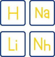 linha de tabela periódica ícone de duas cores vetor