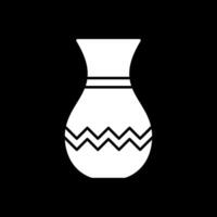 ícone invertido de glifo de vaso vetor