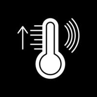 inteligente temperatura glifo invertido ícone vetor