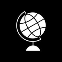 ícone invertido do glifo do globo vetor