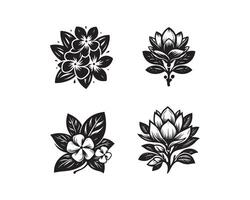 magnólia flores silhueta ícone gráfico logotipo Projeto vetor