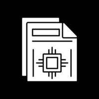 ícone invertido de glifo de documento vetor