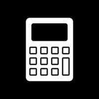 ícone invertido de glifo de calculadora vetor