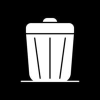 ícone invertido de glifo de lixo vetor