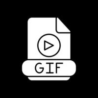 ícone invertido de glifo gif vetor