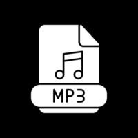 mp3 glifo ícone invertido vetor