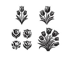 tulipa flor silhueta ícone gráfico logotipo Projeto vetor