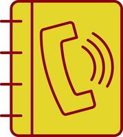 ícone de duas cores de linha da agenda telefônica vetor