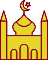 ícone de duas cores da linha da mesquita vetor