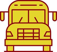 ícone de duas cores da linha de ônibus escolar vetor