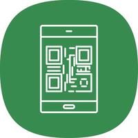 qr código linha curva ícone vetor